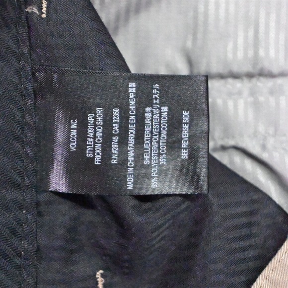 Volcom 30 x 10" Khaki Frickin' Solid Chino‎ Shorts - Picture 4 of 7